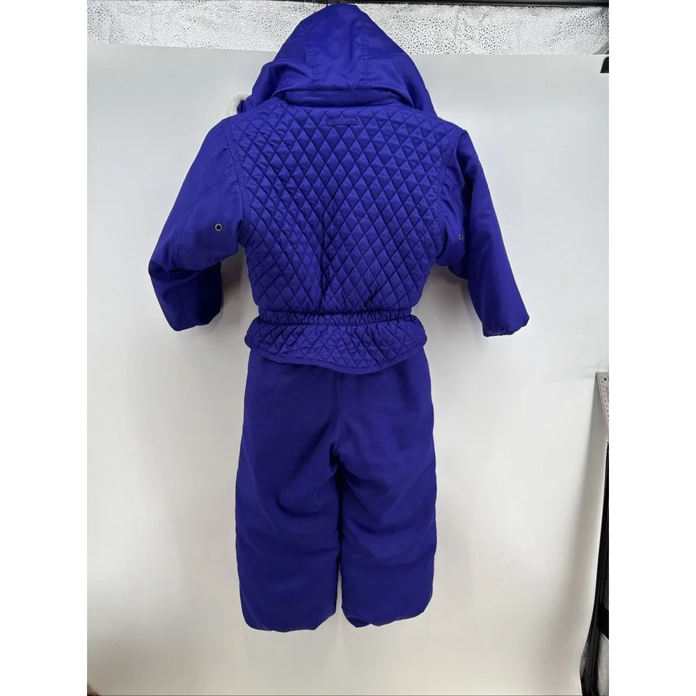 Vintage Couloir Ski Suit Snowsuit Coveralls Kid Childrens‎ Size 5 Hood Purple